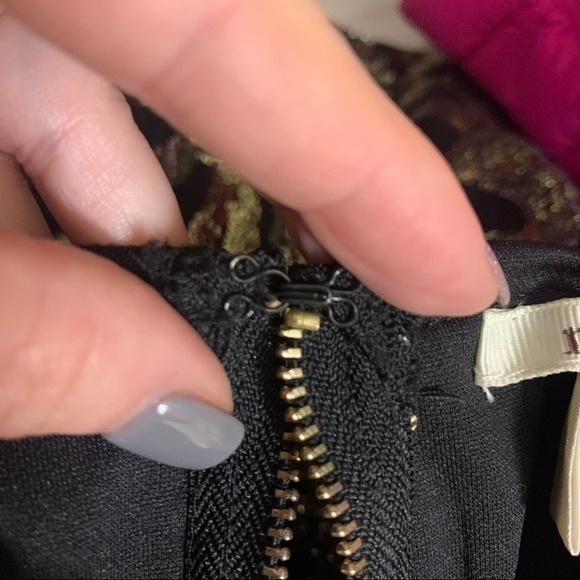 MIAMI Black & Gold Sequin Baroque Pattern Mini Skirt - Picture 9 of 11